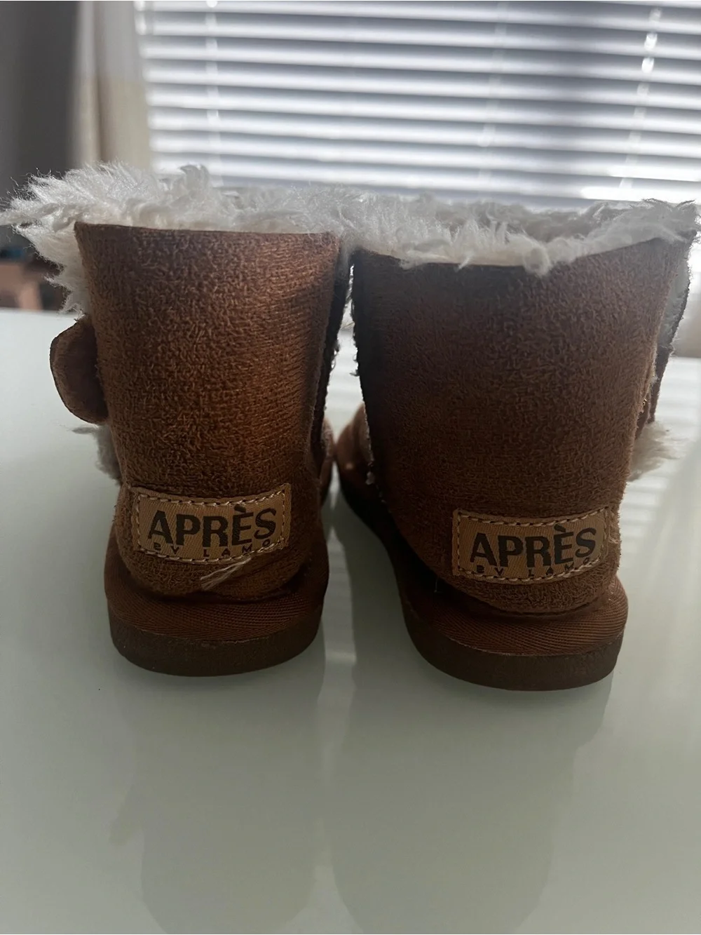 Kids Faux-Shearling Winter Boots in Brown